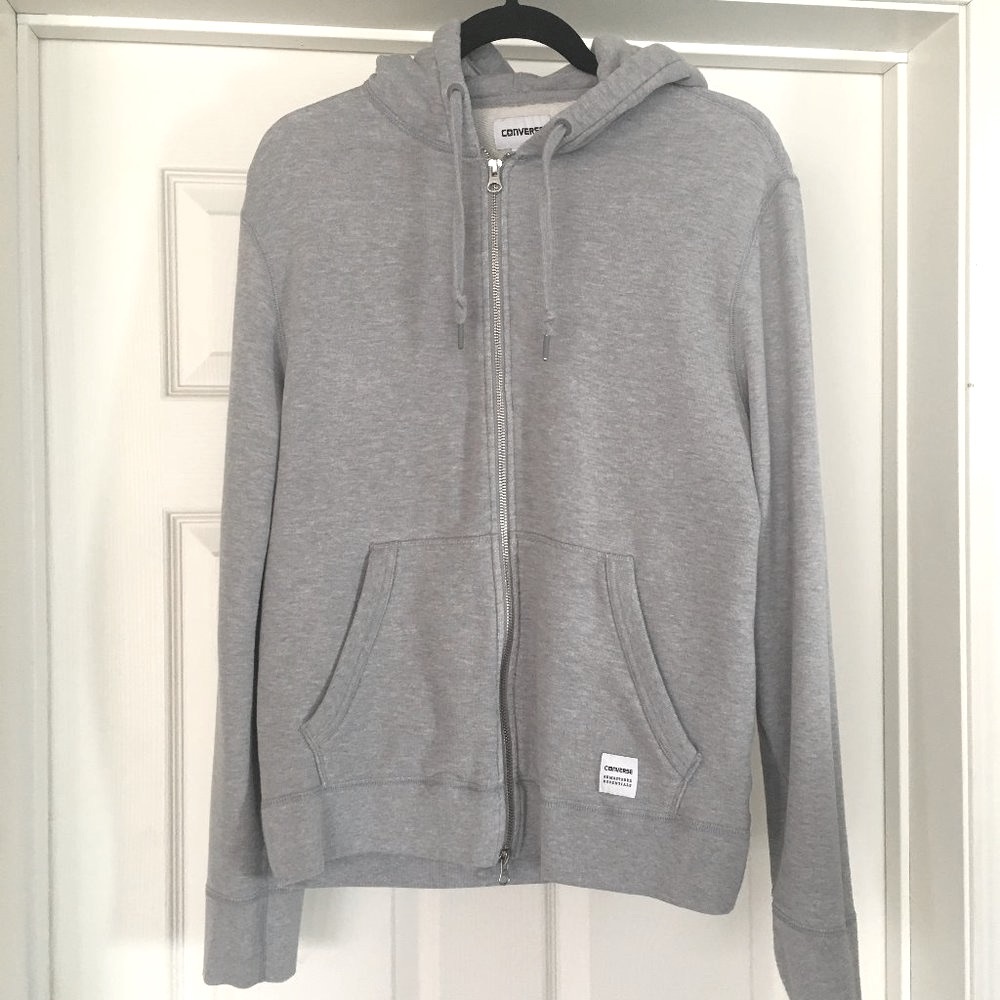 Converse Gray heavyweight zip hoodie Size Small